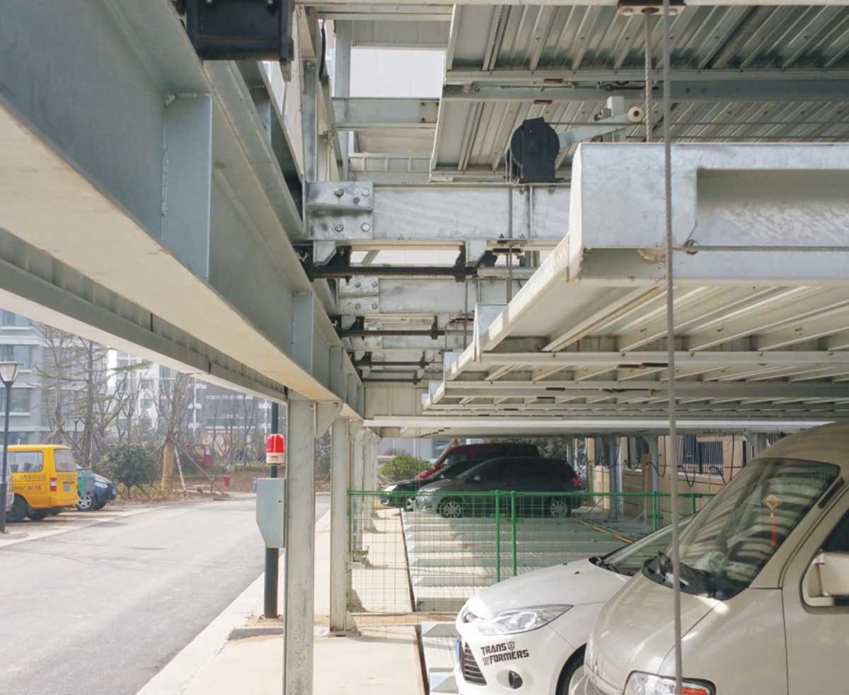 淮安机械停车位PSH2单列二层升降横移立体停车设备