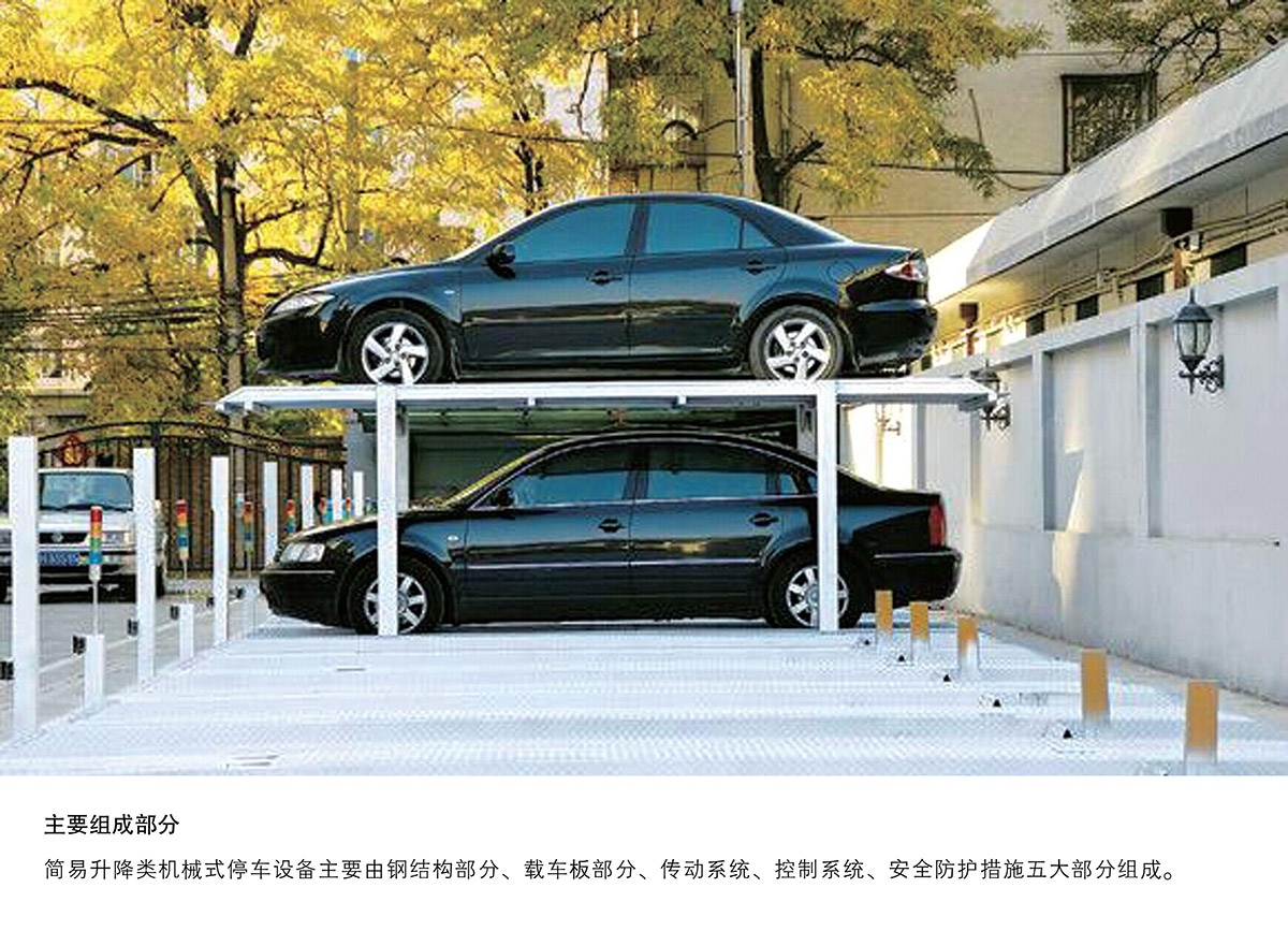 机械停车位PJS2D1二层地坑简易升降立体停车主要组成部分.jpg